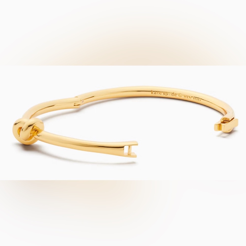 Kate Spade Sailor’s Knot Gold Bracelet hinged bangle bracelet NWT - Picture 9 of 9
